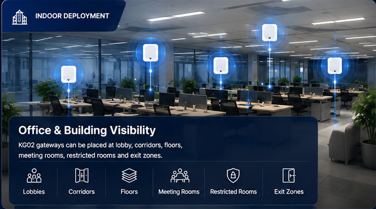 Indoor BLE people tracking deployment for offices and buildings